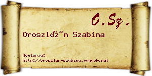 Oroszlán Szabina névjegykártya