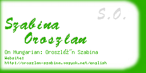 szabina oroszlan business card